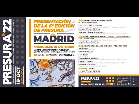 PRESENTACIÓN FERIA PRESURA*22 – Centro Cultural Rafael Altamira – Quinta del Berro (Madrid)