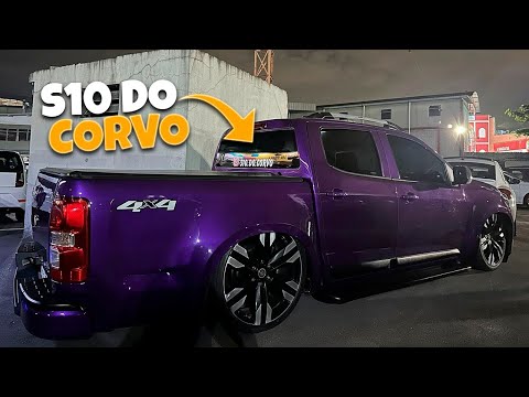 S10 SUSPENSÃO A AR RODAS DE CAMARO PINTADA DE ROXO DA LAMBORGHINI E SOM CONFIRA