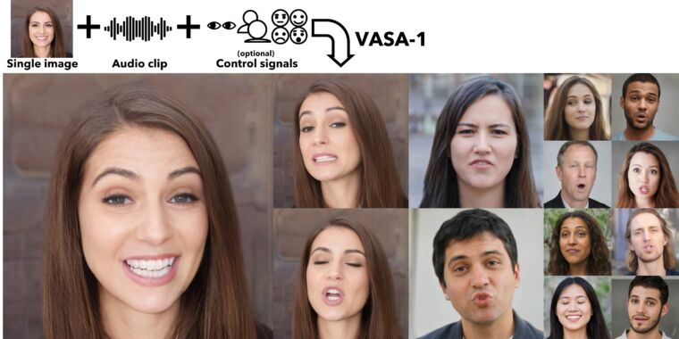 VASA-1 de la Microsoft poate falsifica o persoană cu o fotografie și o pistă audio