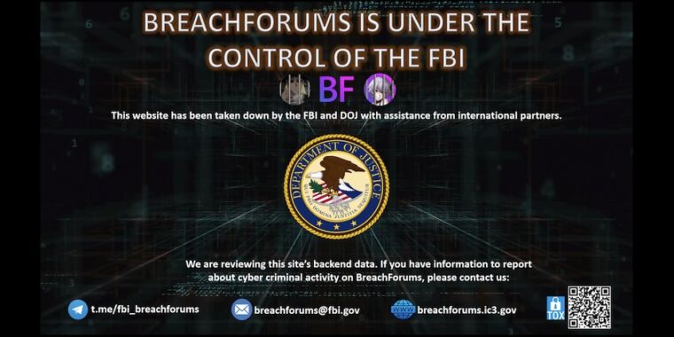 BreachForums, un bazar online pentru date furate, confiscat de FBI