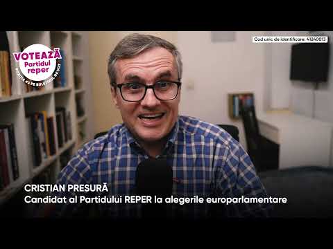 Cercetătorul Cristian Presură candidează din partea Partidului REPER la alegerile europarlamentare