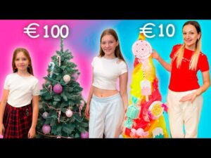 🎄 BRAD de 10 € vs 100 € Challenge💰 Bogat vs Sărac de CRĂCIUN 🎅🏻 Partea 2