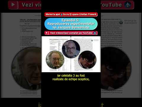 Memoria apei 💧 Ce nu îți spune Cristian Presură: Reproducerea experimentelor lui Benveniste