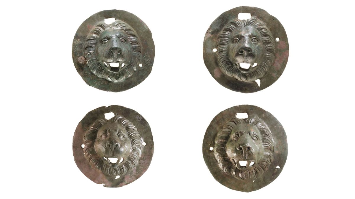 discuri-de-bronz-„nedumerite”-impodobite-cu-capete-de-leu-descoperite-in-mormantul-din-epoca-romana